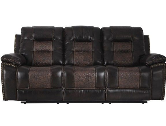 LV3003 Commander Brown RECLINING SOFA WITH DDT,USB AND POCKET