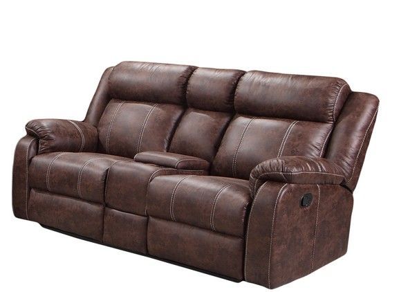 LV7303-L- Buckskin USB Double Reclining Console Loveseat