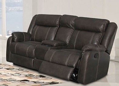 LV7303-L-USB-GR Gin Rummy Double Reclining Console Loveseat LV7303-L-USB-GR Gin Rummy Double Reclining Console Loveseat