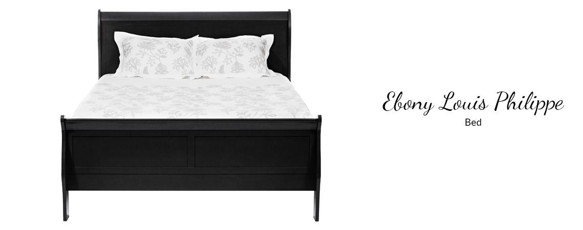 Louis Philippe Ebony Queen Bed, Dresser, Mirror Louis Philippe Ebony Queen Bed, Dresser, Mirror