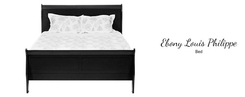 Louis Philippe Ebony Queen Bed, Dresser, Mirror Louis Philippe Ebony Queen Bed, Dresser, Mirror