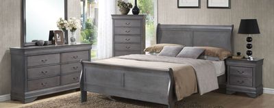 Louis Philippe Grey Twin Bed C4935ATB