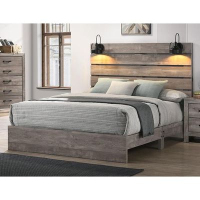 Cameron Grey King Panel Bed