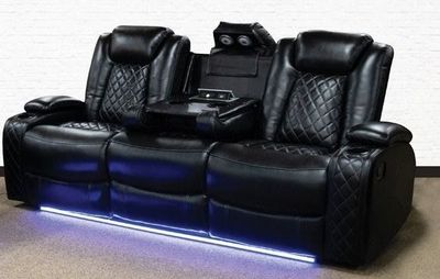 U1769 Omega Black Manual Reclining Sofa U1769 Omega Black Manual Reclining Sofa