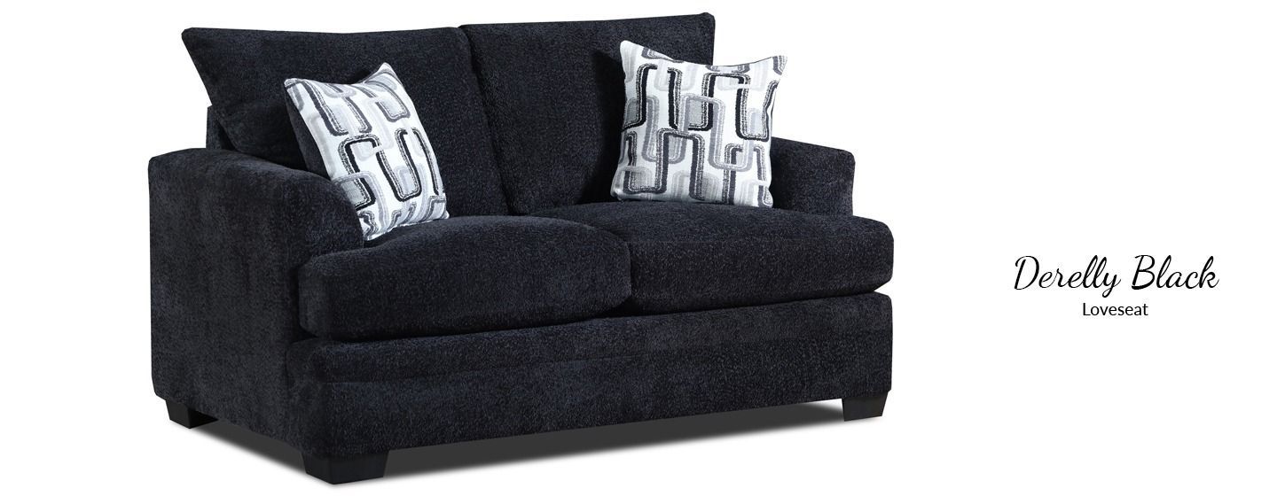 100 Derelly Black Loveseat