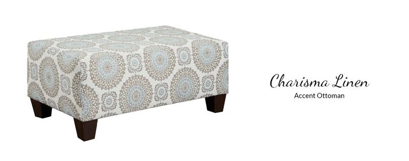 3440 Charisma Linen Accent Ottoman