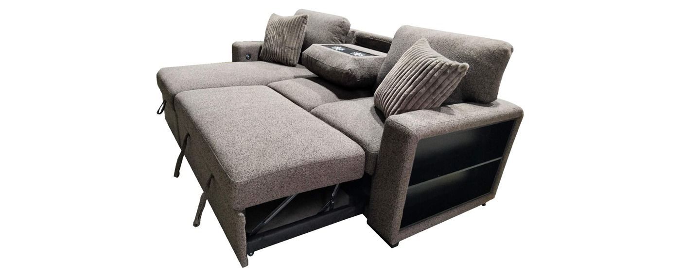 U0204 Hopkins Chocolate Media sleeper w/storage & USB