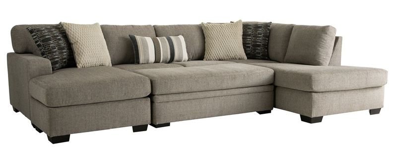 1674 Brianna Pewter LAF Sofa with Chaise