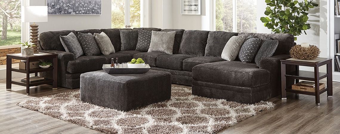 4376 Mammoth Smoke Modular Armless Sofa