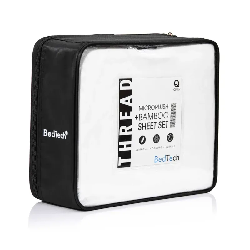 MICROPLUSH POLY/BAMBOO WHITE SHEET SET FLEX HEAD CAL KING BL2STCKW