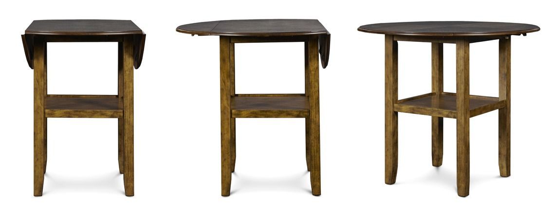 D1701 Gia Brown Drop Leaf Pub Table