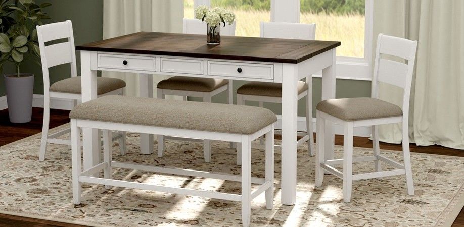 5088 Sarasota Brown/White Pub Height Stool