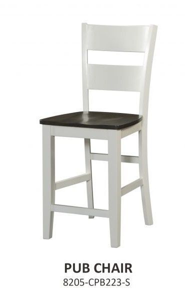 8205-CPB223-S  Grey & White Pub Chair