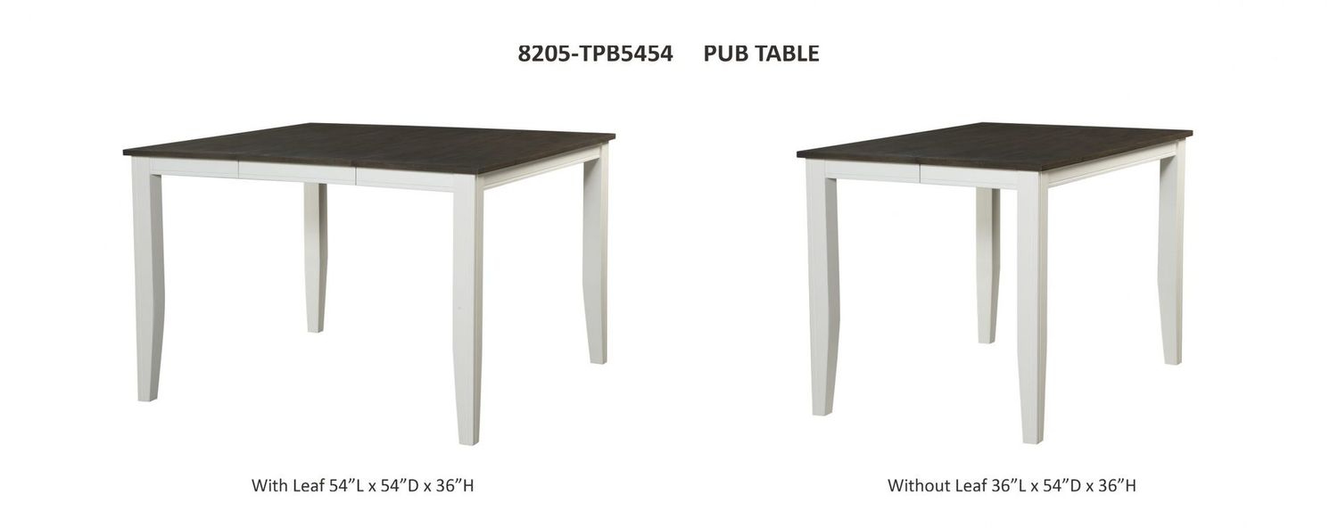 8205-TPB5454 Grey & White Pub Table