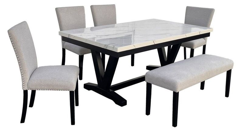 2222 Shelly Dining Table with White Top 72” X 42” X 30.25″