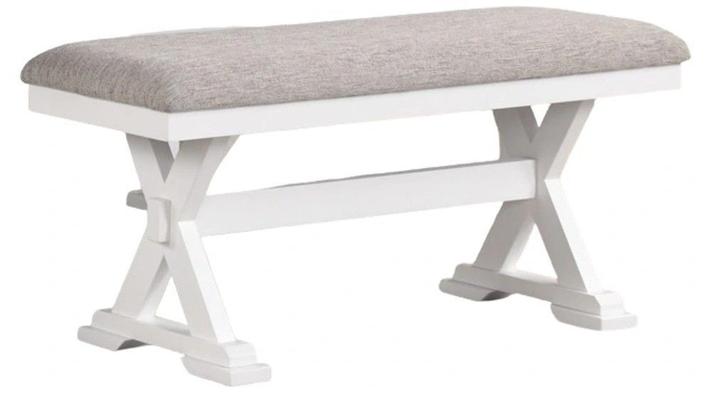 C8675D Brookside Dining BENCH W/GREY UPH 48” X 16” X 19”
