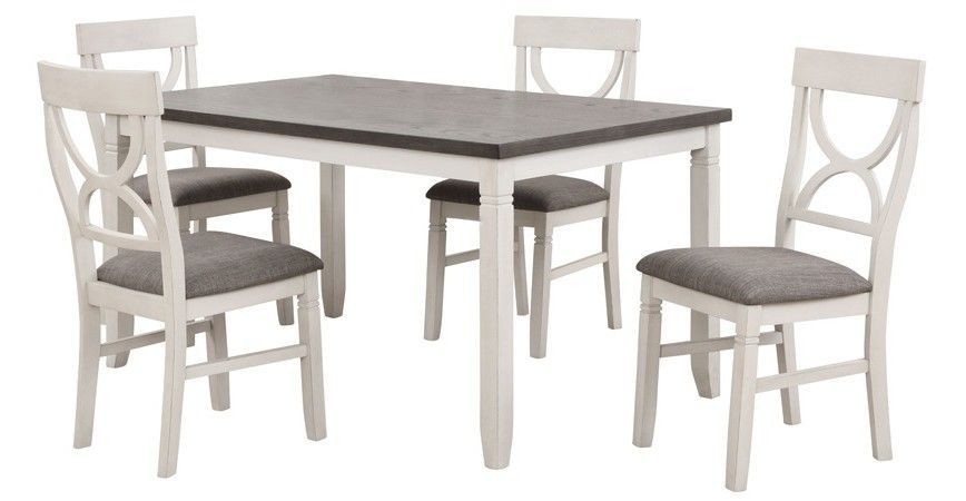 C8615D Anna Grey 6PC Dining Table, 4 Chairs, and Bench