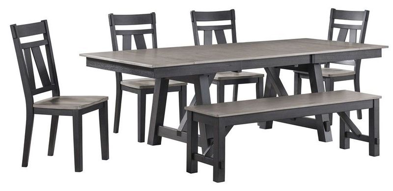 5246 Holly Manor Dining 6PC Dining Table, 4 Chairs, and Bench