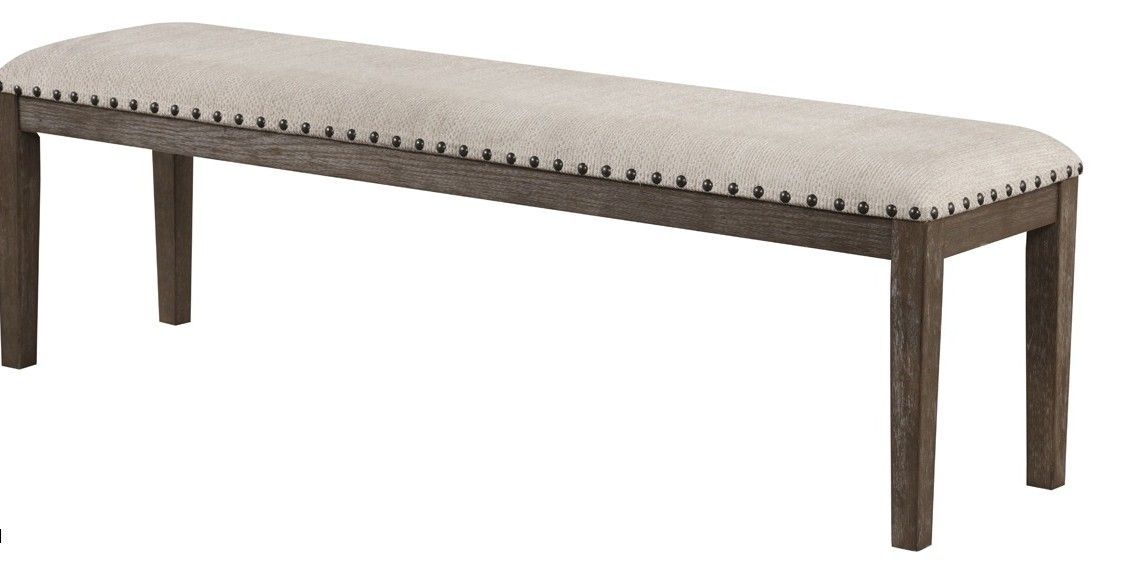 C9614 Victoria Oak Dining BENCH UPHOLSTERED 63” X 16.5” X 20”