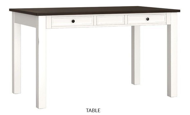 5088 Sarasota White/Brown Pub Table 60” x 36” x 36.5”