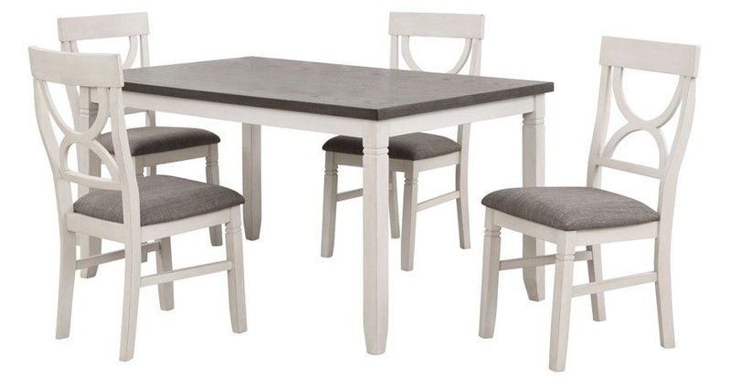 C8615D Anna Grey 5PC Dining Table and 4 Chairs