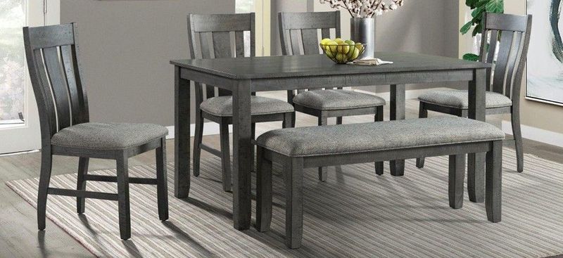5045 Hawthorne Dining 5045-DIN-6PC Dining Table with 4 Chairs and Bench