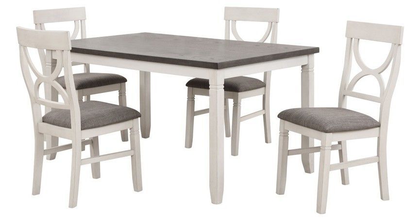 C8615D Anna Grey 5PC Dining Table and 4 Chairs