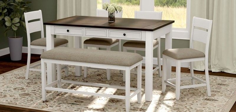 5088 Sarasota White/Brown Pub Pub Height Stool 17” x 18” x 39”