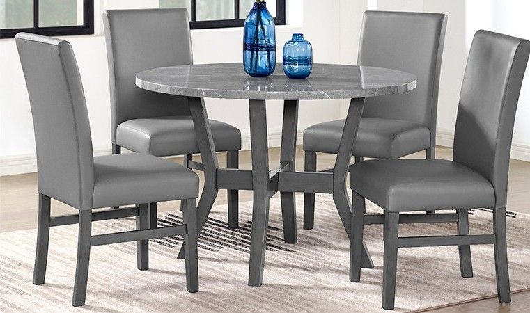 1317 Shannon Grey Dining 1317SET-5PC Dining Table and 4 Chairs 1317 Shannon Grey Dining 1317SET-5PC Dining Table and 4 Chairs