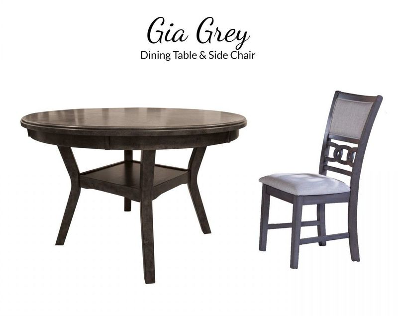 D1701 Gia Grey Side Chair 18”L x 22.5”D x 38”H