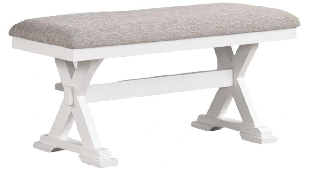 C8675D Brookside Dining C8675D-DBN DINING BENCH W/GREY UPH 48” X 16” X 19”