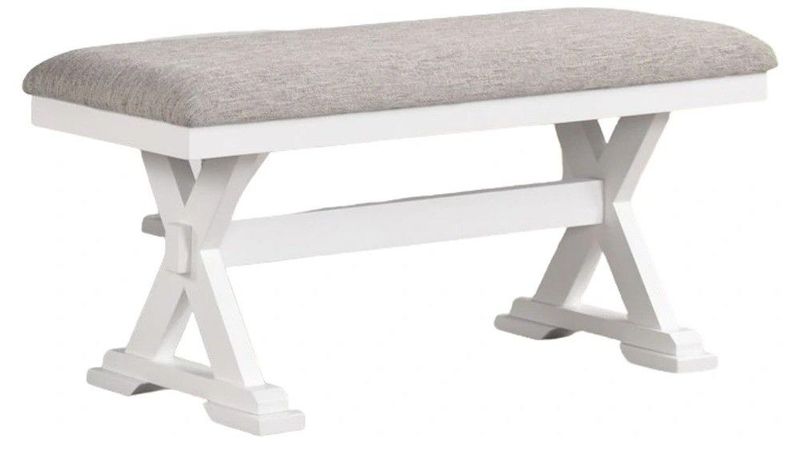 C8675D Brookside Dining C8675D-DBN DINING BENCH W/GREY UPH 48” X 16” X 19”