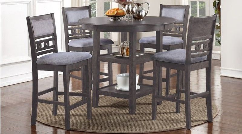 D1701 Gia Grey Pub D1701-52S-GRY Table & 4 Chairs