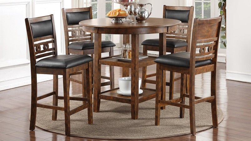 D1701 Gia Pub D1701-52S-BRN Table & 4 Chairs