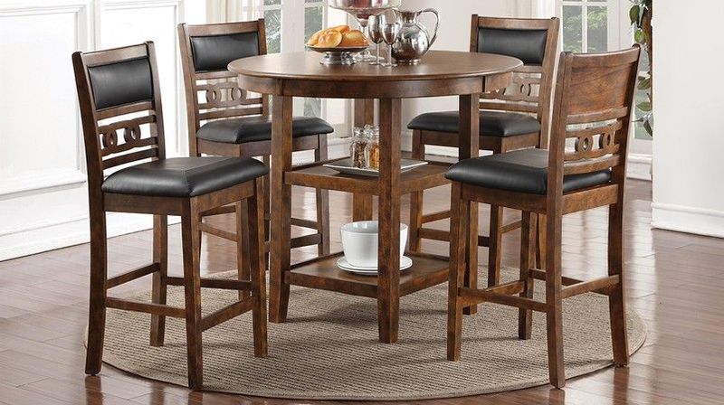 D1701 Gia Pub D1701-52S-BRN Table & 4 Chairs