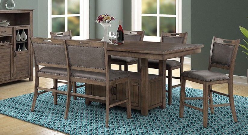 Colorado Grey Pub Table with 6 Chairs