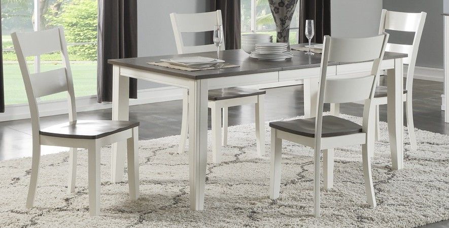 Grey and White Dining Table and 6 Chairs