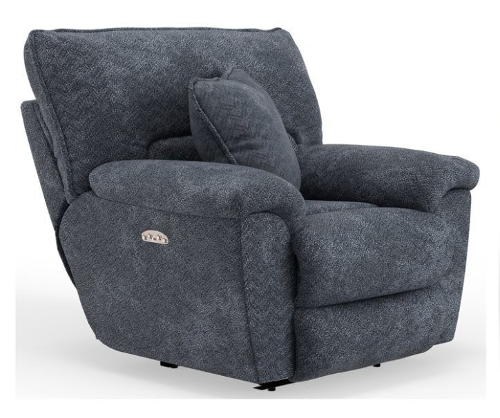 Paxon Smoke Recliner Lay Flat with Power HDREST