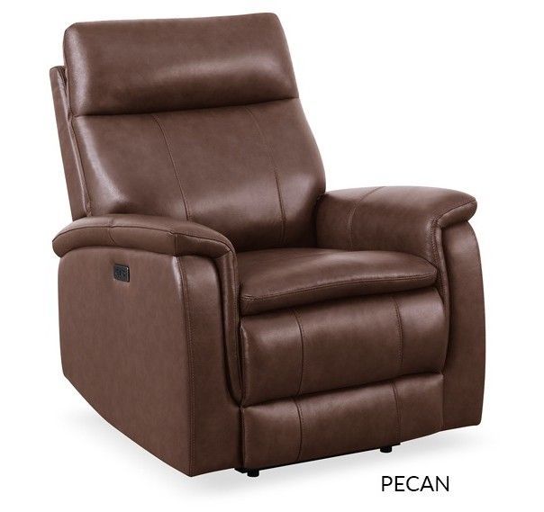 Leather Madrid Pecan Power Wallhugger Recliner