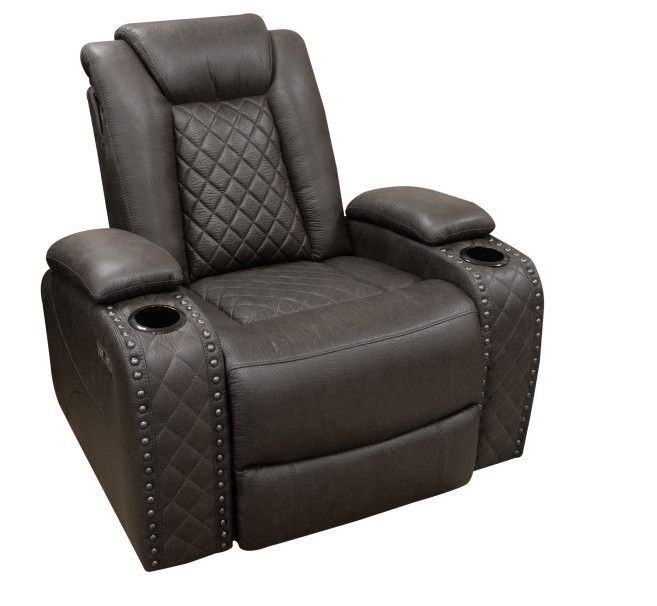 Omega Brown Power Recliner with Power Headrest