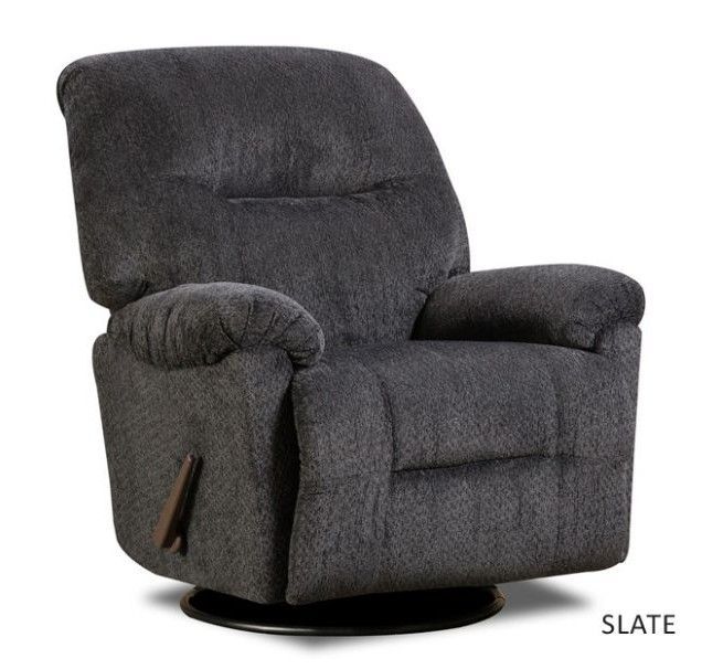 Hudson Slate Swivel Rocker Recliner
