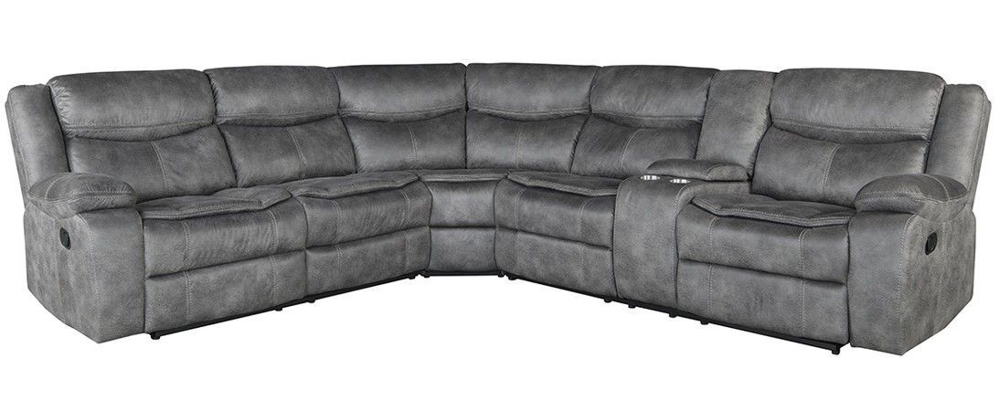 6967 Dorado Charcoal 3PC Sectional LAF, RAF and Wedge Total Wall Space 109” x 121”