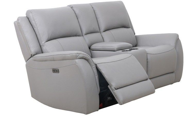 Madras Stone Power Reclining Loveseat with Console