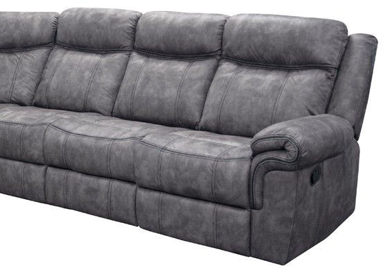 LV5222 Knoxville Grey LV5222-RAF-KG RAF Rec Sofa W/Table, USB & Drawer