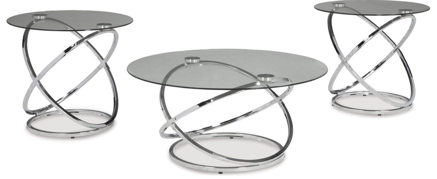 T270 Uptown Silver COCKTAIL TABLE WITH 2 END TABLES