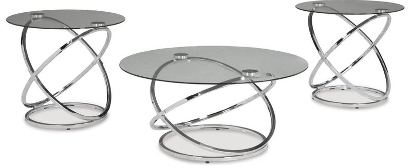 T270 Uptown Silver COCKTAIL TABLE WITH 2 END TABLES