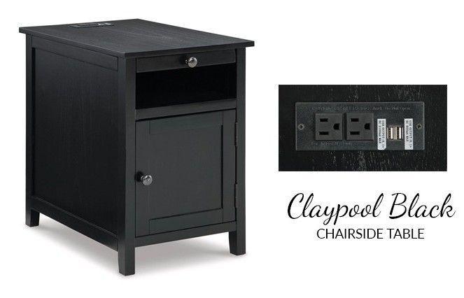 T300 Claypool CHAIRSIDE TABLE BLACK