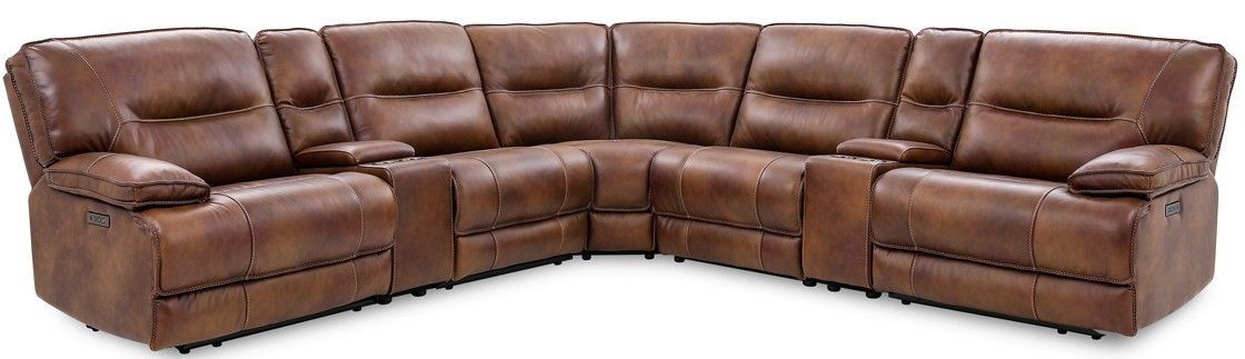 70048-MLB-6PC Morocco Light Brown Leather Sectional