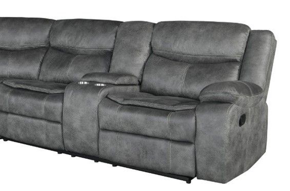 6967 Dorado Charcoal RAF-DC RAF Reclining Loveseat with Console