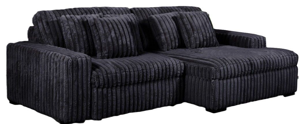 80386 Presley Black 2PC POWER SLIDER CHAISE SECTIONAL
